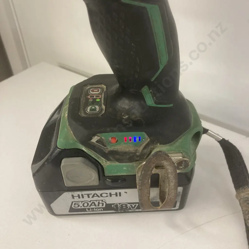 Hikoki 18V Cordless Impact Driver & Hitachi 5.0Ah Battery, Working (No Charger) Image 1++